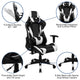 X20 Ergonomic Gaming Computer Chair with Fully Reclining Back, Black