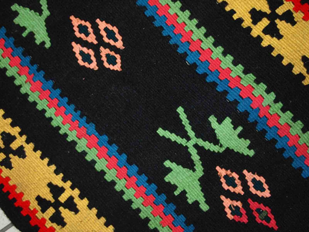 Handmade Vintage prayer Turkish Anatolian Kilim, 2.2'x4.4', 67cmx135cm 1970s