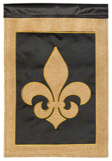 Fleur De Lis Flag, Burlap, Large