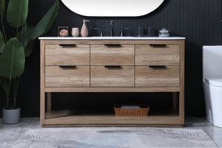 Louie 54" SIngle Bathroom Vanity, Natural Oak