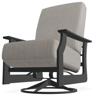 St. Catherine Deep Seat Outdoor Swivel Rocker, Cast Silver/Graphite