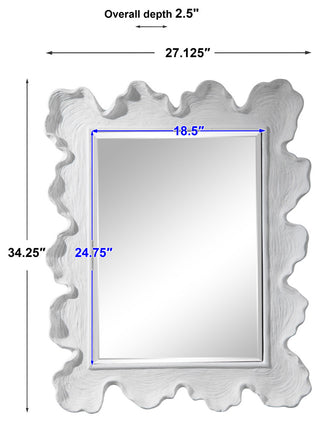 Uttermost Sea Coral Coastal Glass and Resin Mirror in Matte White