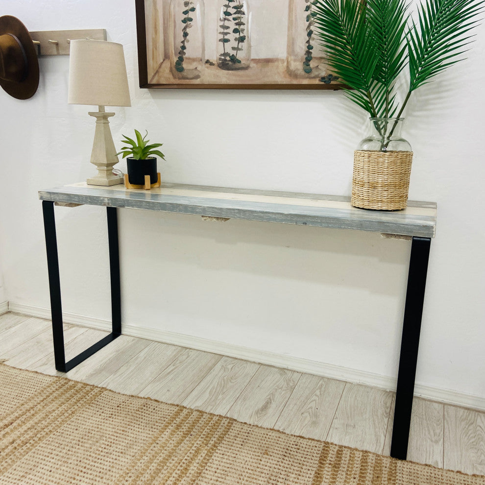 Barn Walls Bedroom Console Table Accent Table, Handcrafted, Farmhouse Mix, 58" Length