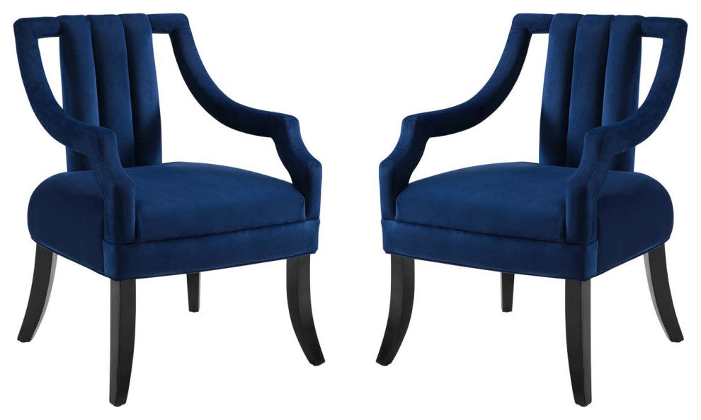 Harken Accent Chair Performance Velvet Set of 2 EEI-4429-NAV