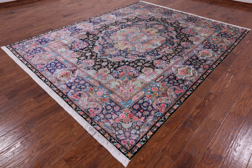 8' 0" X 10' 0'' Hand Knotted High End Persian 100% Silk Rug Q4779