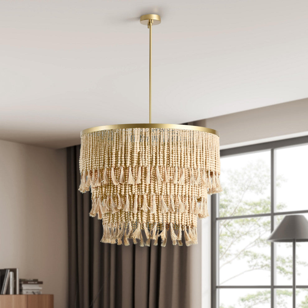 Brittany Natural Beaded Chandelier