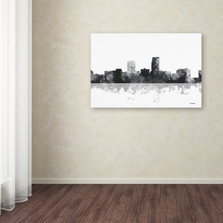 Marlene Watson 'Omaha Nebraska Skyline BG-1' Canvas Art, 16"x24"