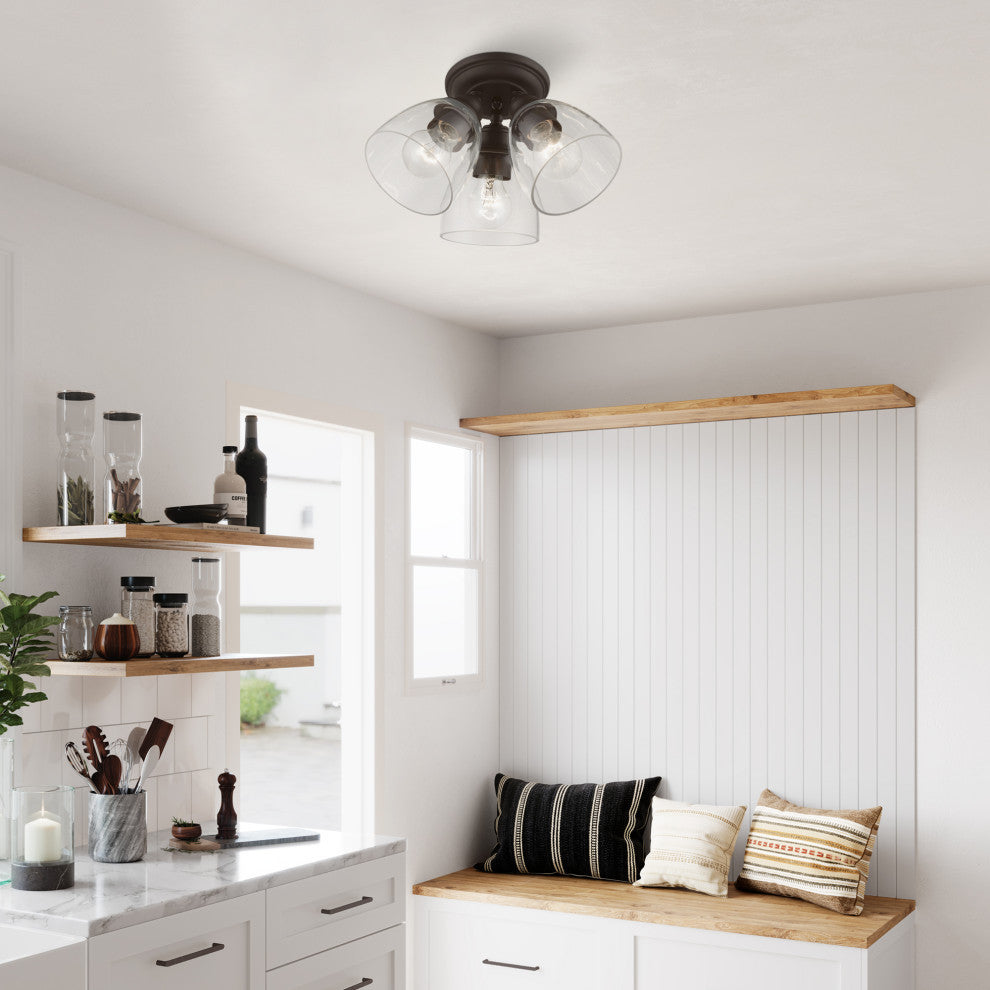 Montgomery 3 Light Bronze Semi-Flush