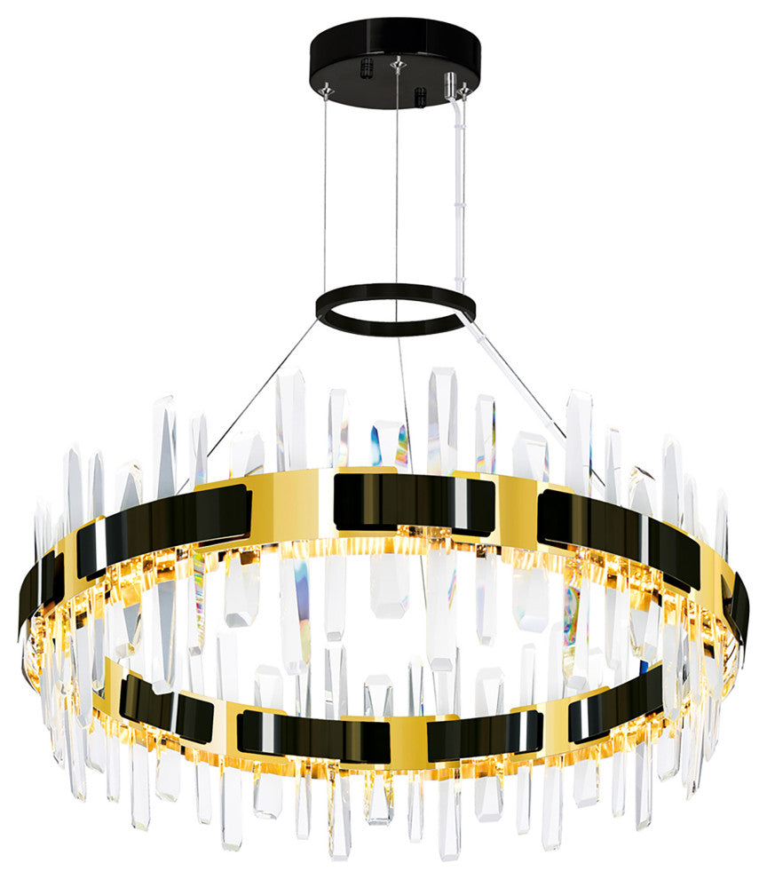 Aya LED Integrated Pearl Black Chandelier