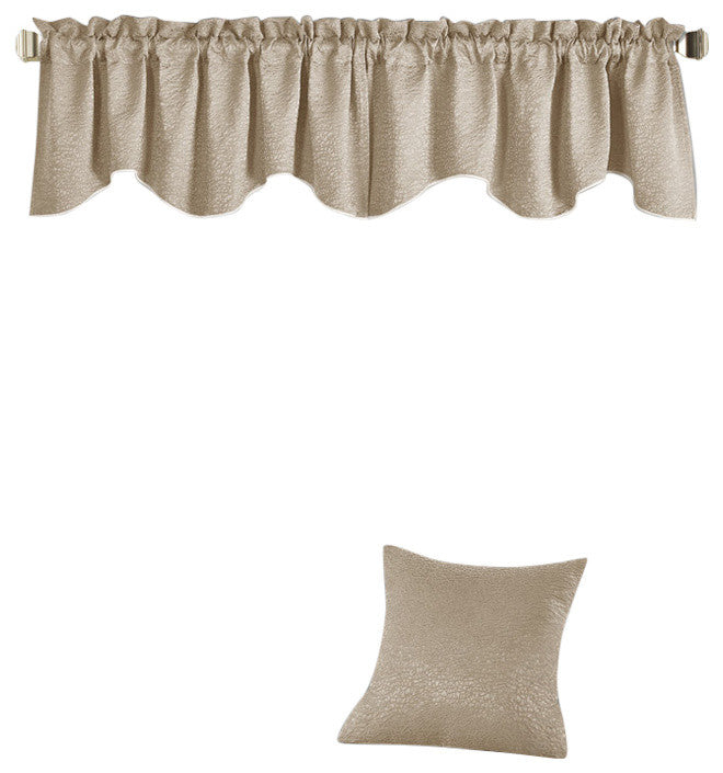 Angola Jacquard Pillow Shell and Valance Set, Light Gray, Pillow