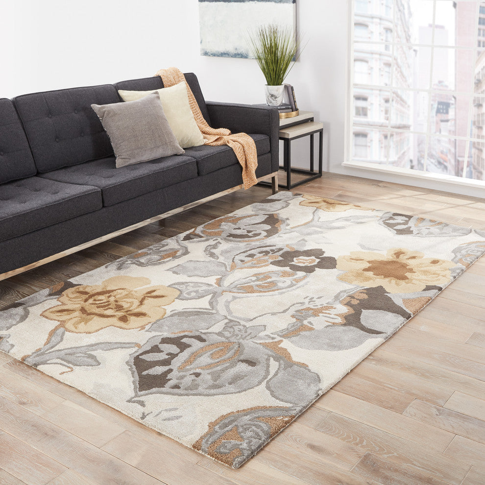 Jaipur Living Petal Pusher Handmade Floral Multicolor/White Area Rug, 3'6"x5'6"