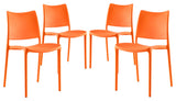 Hipster Dining Side Chair Set of 4, Orange