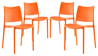 Hipster Dining Side Chair Set of 4, Orange