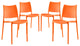 Hipster Dining Side Chair Set of 4, Orange