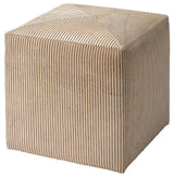 Pinstripe Hide Ottoman, Small