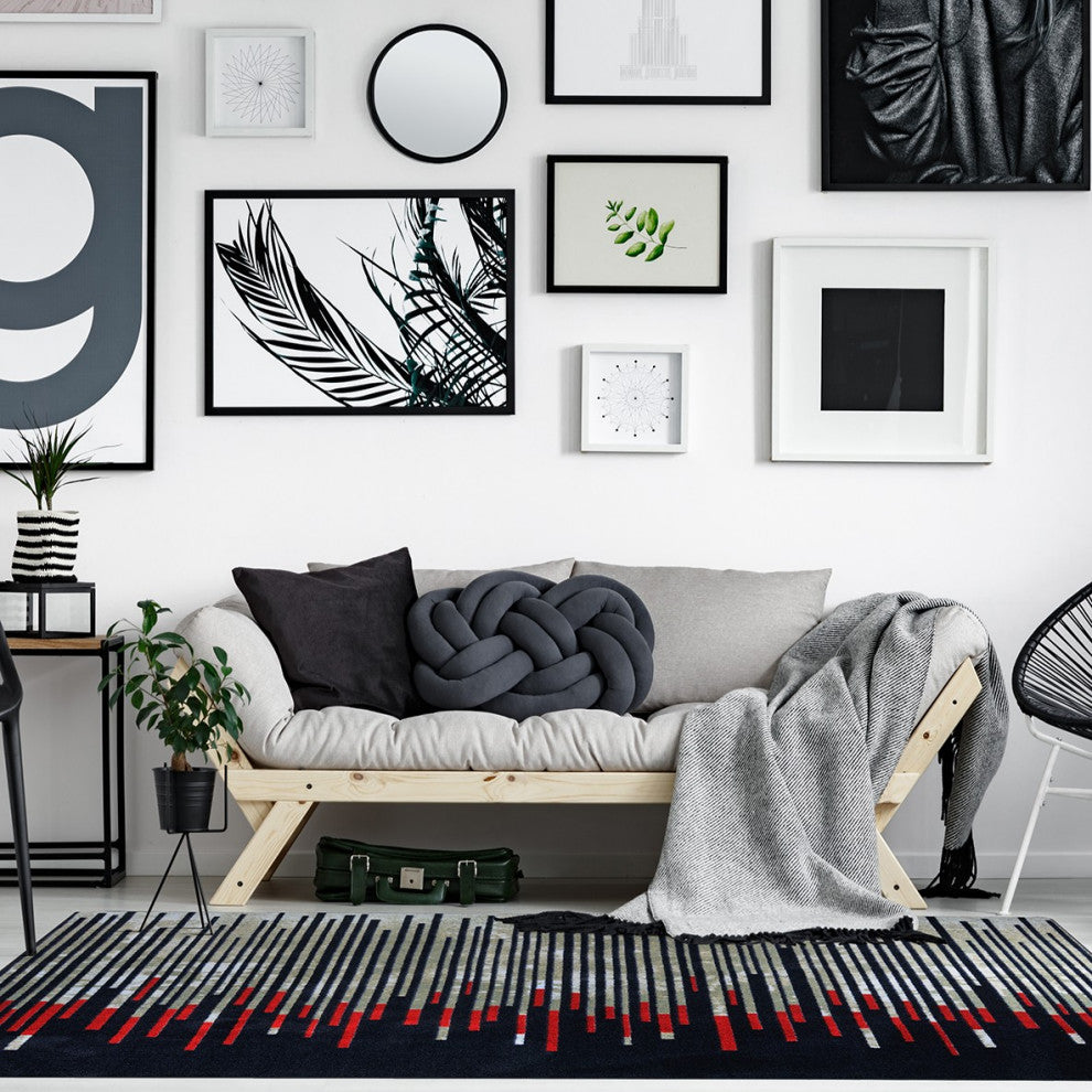 Nightlife 7'8" X 10'9" Area Rug, Color Garnet