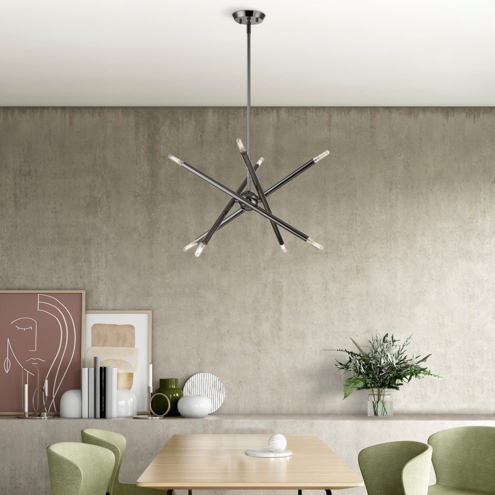 Soho 8 Light Black Chrome Chandelier