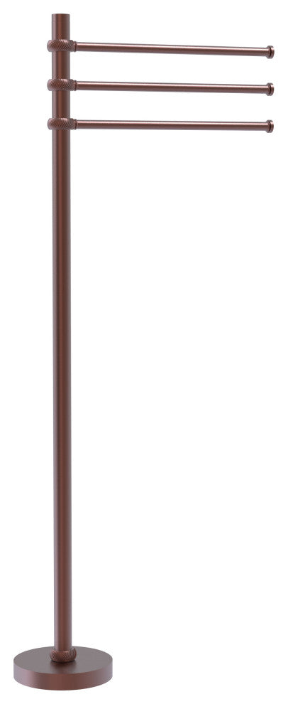 Towel Stand with 3 Pivoting 12" Arms, Antique Copper