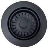 Basket Strainer Kitchen Drain For Granite Composite Sinks, Black