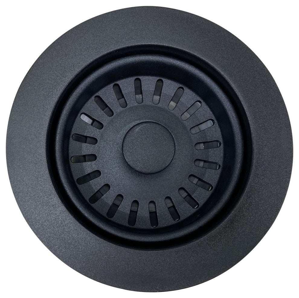 Basket Strainer Kitchen Drain For Granite Composite Sinks, Black