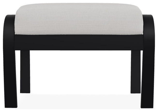 Belle Isle Cushion Outdoor Ottoman, Tabloid Cloud/Black