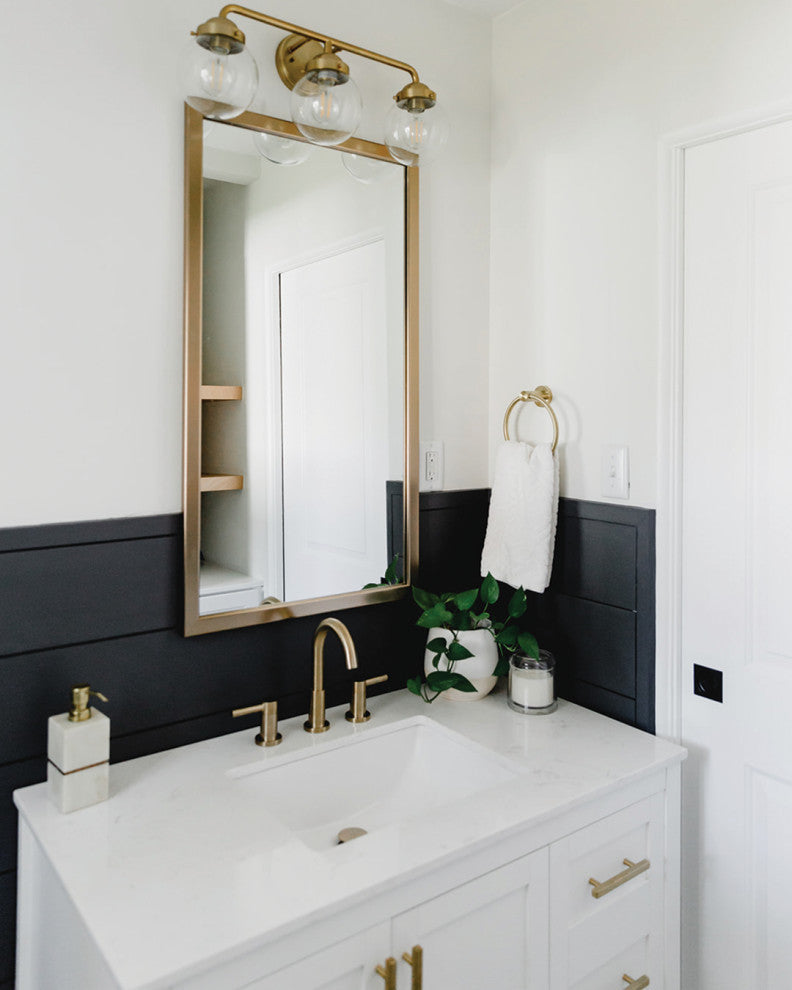 Ellis Framed Wall Mirror, Champagne Gold, 36"x24"