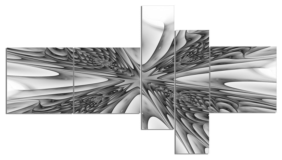Fractal 3D Magical Depth, Abstract Canvas Art Print, 60"x32", 5 panels