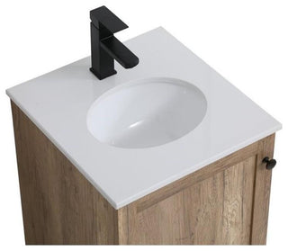 Elegant Decor Soma 18" Steel MDF Stone Single Bathroom Vanity in Natural Oak