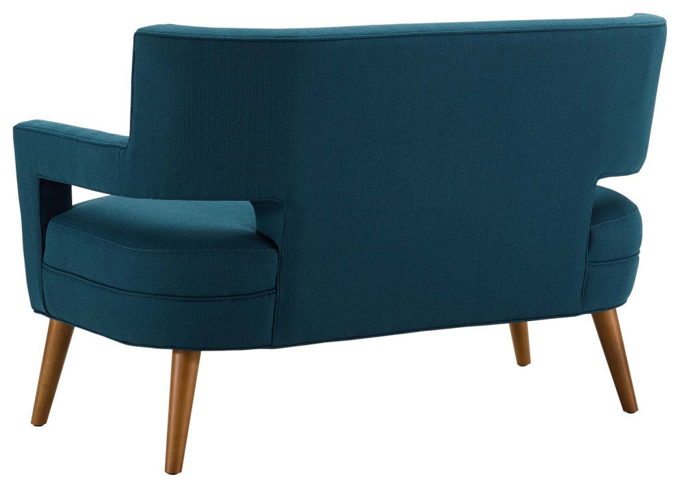 Armchair and Loveseat Sofa Set, Fabric, Navy Blue, Modern, Lounge Hospitality