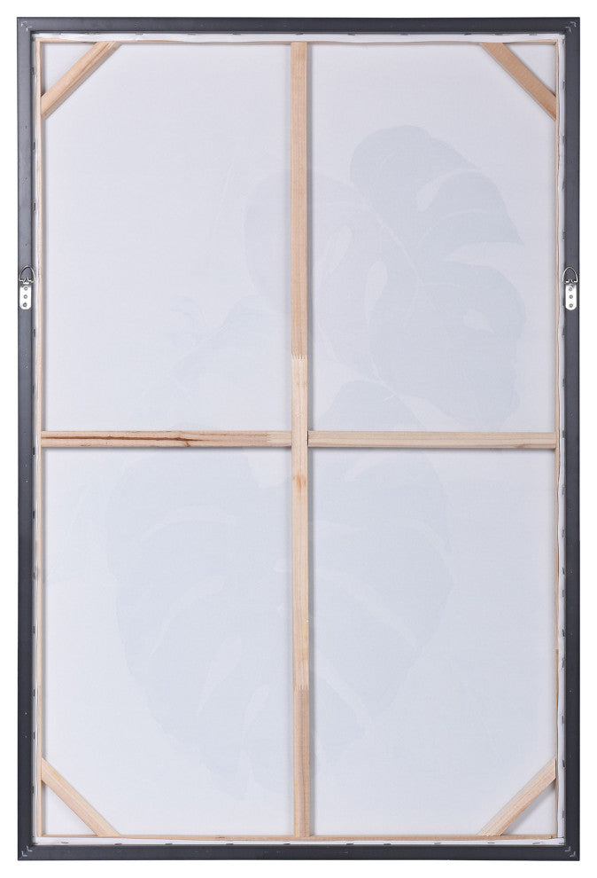 Colorful Palms I Art Print on Canvas Purple, Dark Blue, and Pastel Framed