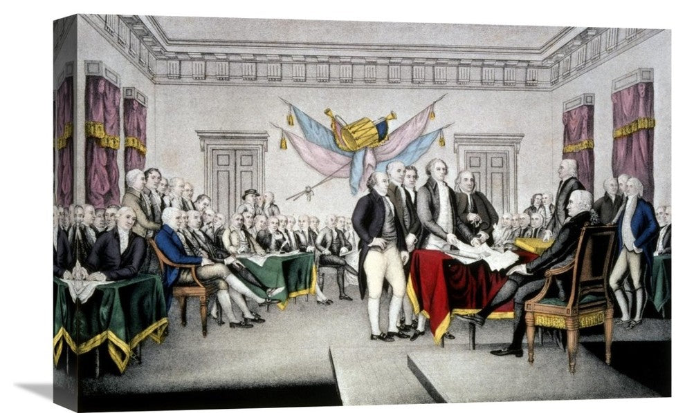 "Declaration of Independence" Canvas Giclee by Currier and Ives, 22"x14"