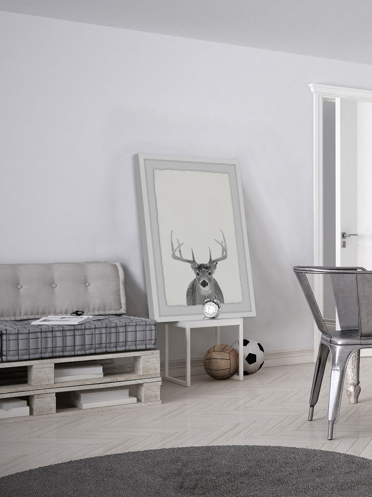 "Gray Deer" Framed Painting Print, 30"x45"