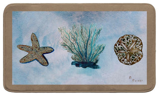 Starfish, Blue Coral, Sand Dollar Bath Mat 18x30