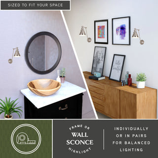 Alexis 6" Adjustable Wall Light Satin Nickel and Matte White