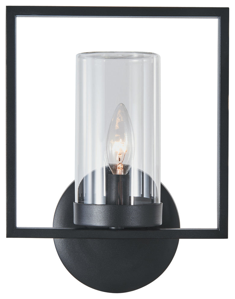 Daniel 1-Light Textured Black Outdoor/Indoor Wall Sconce 13"