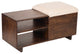 Benzara BM285207 Accent Storage Bench, Sliding Cushion Top, Modern, Brown Wood