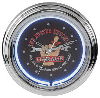 Busted Knuckle Garage Neon Clock