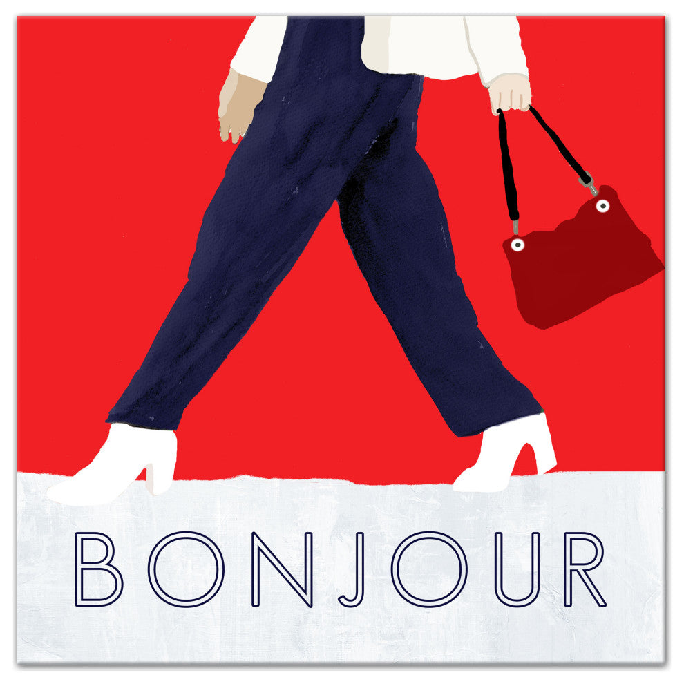 Bonjour 24x24 Canvas Wall Art