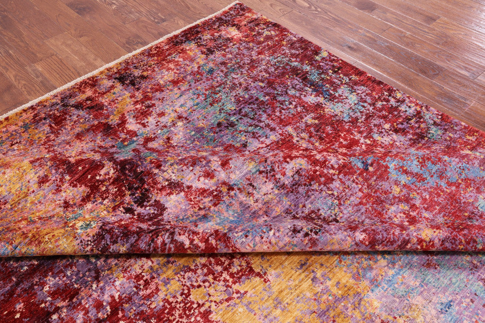 9' 9" X 13' 7" Modern Hand Knotted Wool Rug Q9752