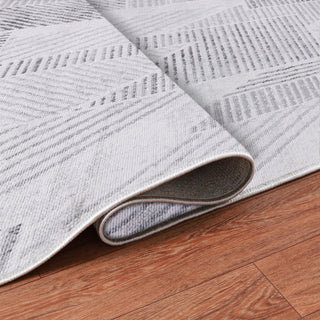 Low-Pile Auden Gray/Ivory Rug, Gray, 8'8"x12'