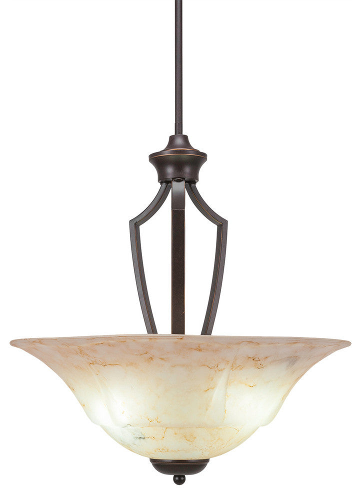 Zilo Pendant With 3 Bulbs, Dark Granite, 20" Italian Marble Glass