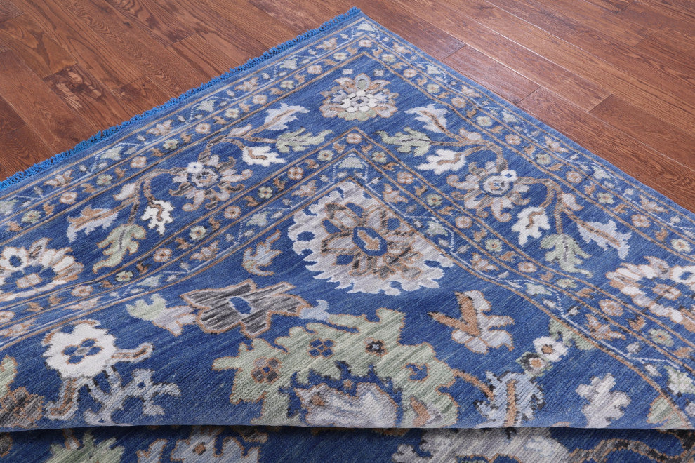 Hand-Knotted Turkish Oushak Wool Rug 9' 1" X 12' 3" - Q15949