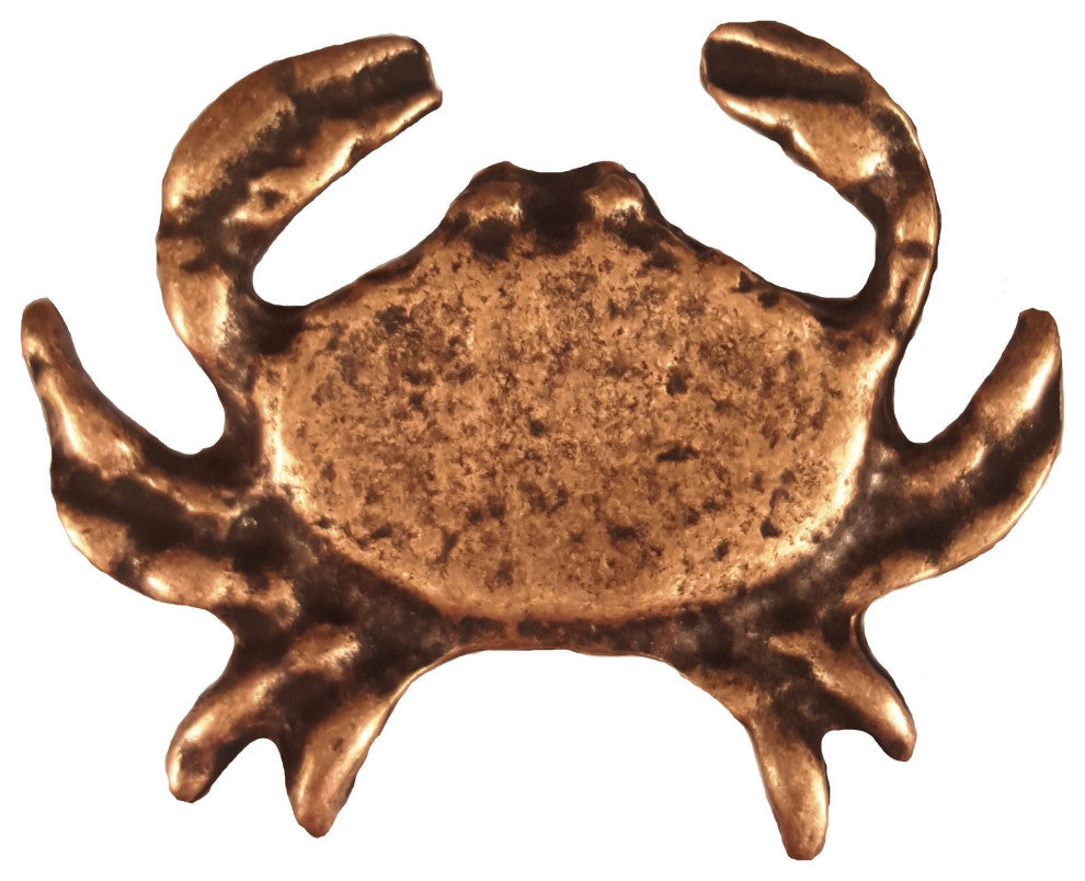 Sand Crab Cabinet Knob, Antique Copper