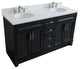 61" Double Sink Vanity, Dark Gray Finish And Engineered Stone Top And Oval Sink