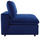 Commix Down Filled Overstuffed Performance Velvet 8-Piece Sectional Sofa Navy