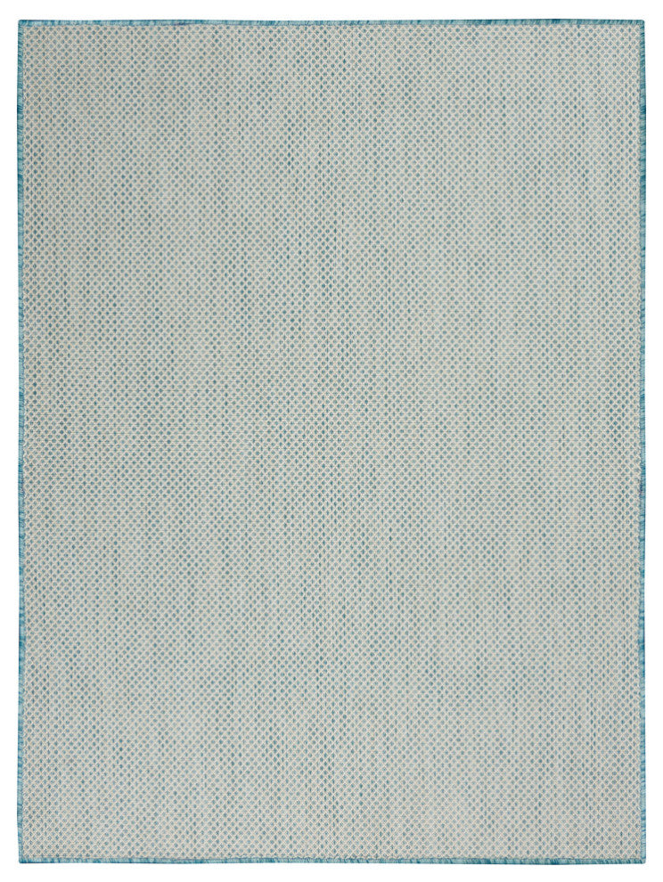 Nourison Courtyard 4' x 6' Ivory Aqua Modern Area Rug