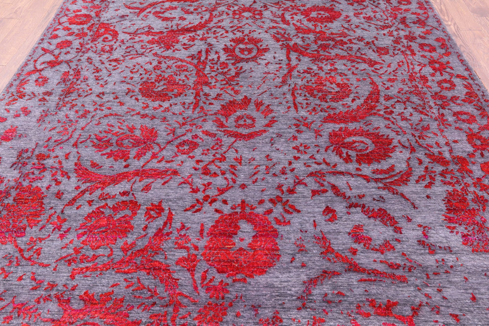 Persian Wool and Silk Handmade Rug 7' 11" X 10' 2" Q8566