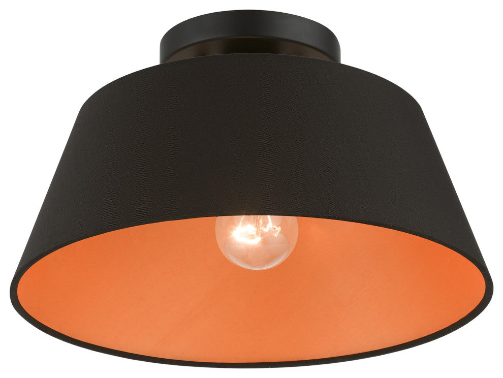 Livex Lighting 1 Light Black Semi-Flush Mount