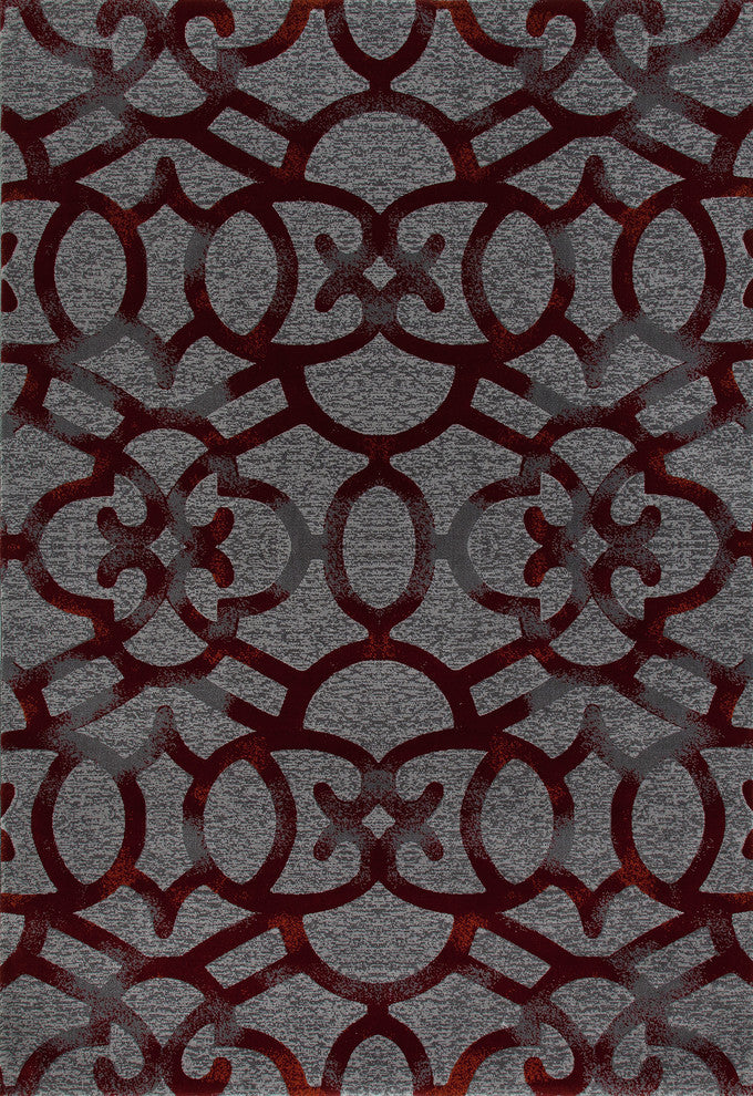 Bastille Trellis Area Rug, Red, 3'11"x5'11"