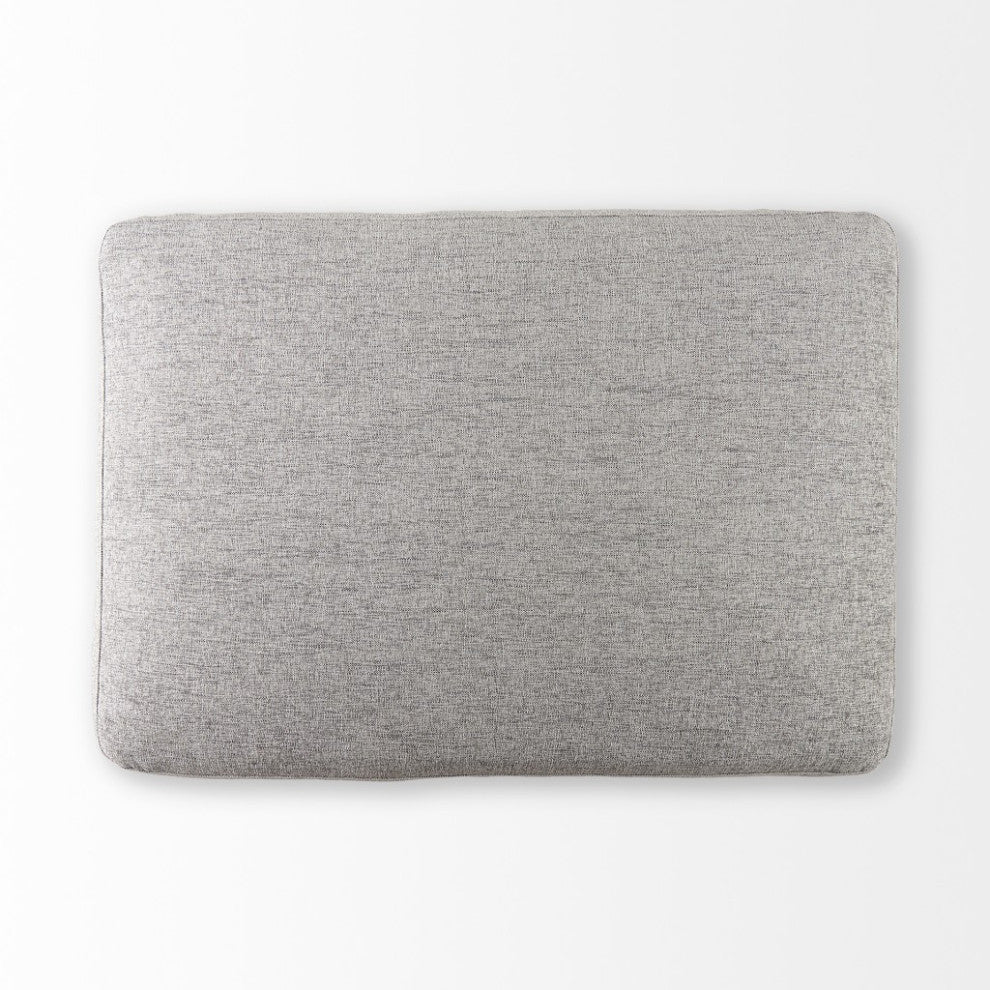 Gray Fabric Covered Half Ottoman